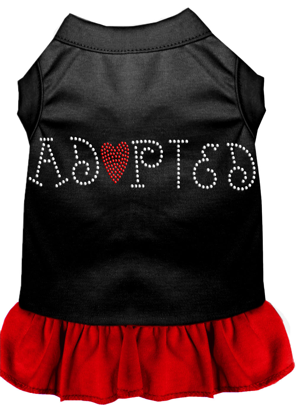 Adopted Rhinestone Dresses Black with Red XXL